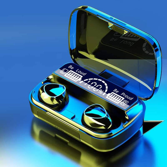 M10 Waterproof Bluetooth Wireless Headset with LED Display Earbuds + Power Bank
