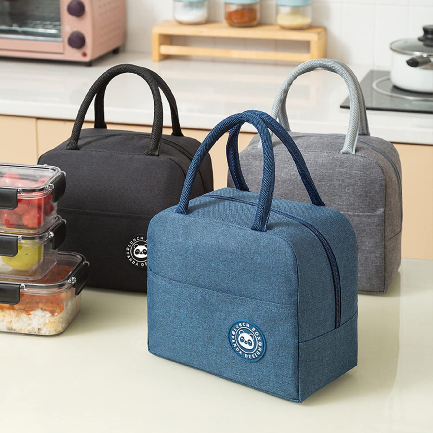Portable Universal Fit Water Resistant Thermal Insulated Oxford Fabric Lunch Bag Tote with Thickened Design for Outdoor Use