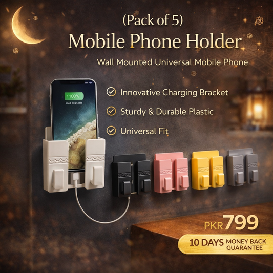(Pack of 5) Wall Mounted Universal Mobile Phone Holder
