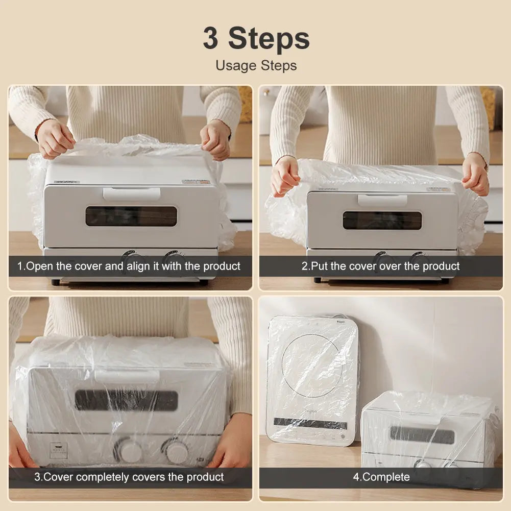 Pack of 10Pcs 120CM Furniture Plastic Cover Dust-proof Disposable For Electric Cooker Oven Electric Fan & Dinning Tables and is Stretchable