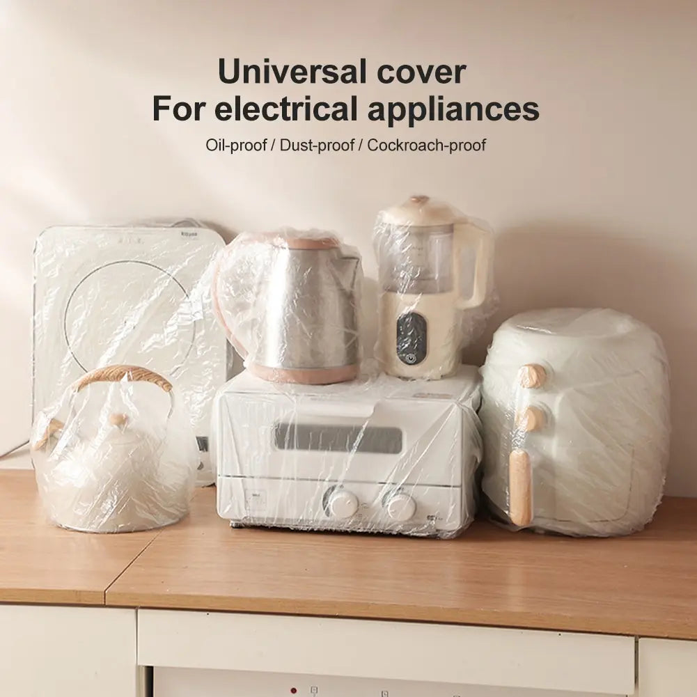 Pack of 10Pcs 120CM Furniture Plastic Cover Dust-proof Disposable For Electric Cooker Oven Electric Fan & Dinning Tables and is Stretchable