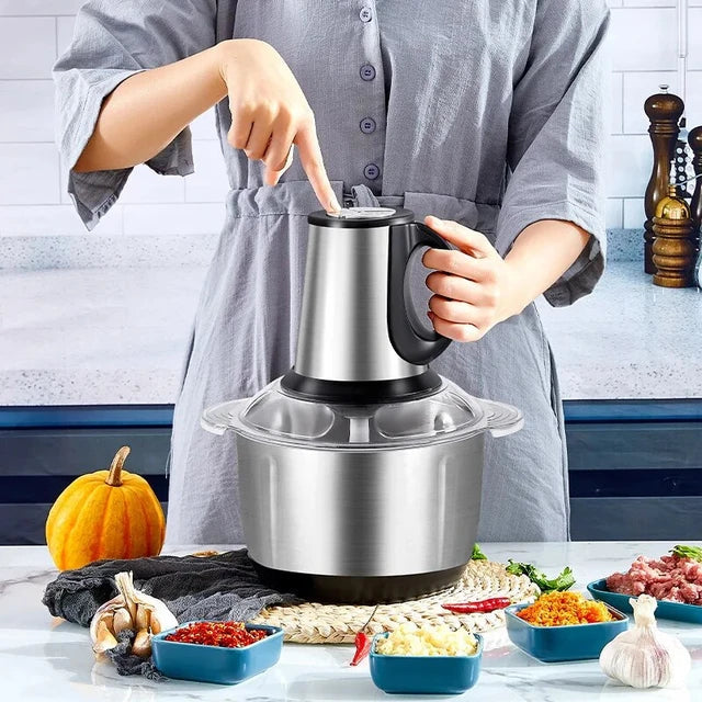 Heavy Duty Grinder and Chopper Machine Food Processor & 2L Meat Grinder Chopper for Meat, Vegetables, Fruits and Nuts