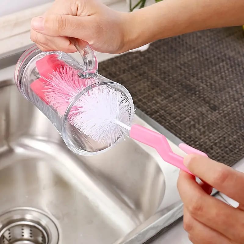 (Pack of 4) The Baby Bottle Brush Wash Bottle Nipple Brush Tool Sponge Cleaning Kit For Kitchen