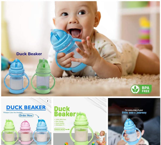 Baby Juice Feeder Duck Sipper Grip and Sip Beaker Bottle for Kids