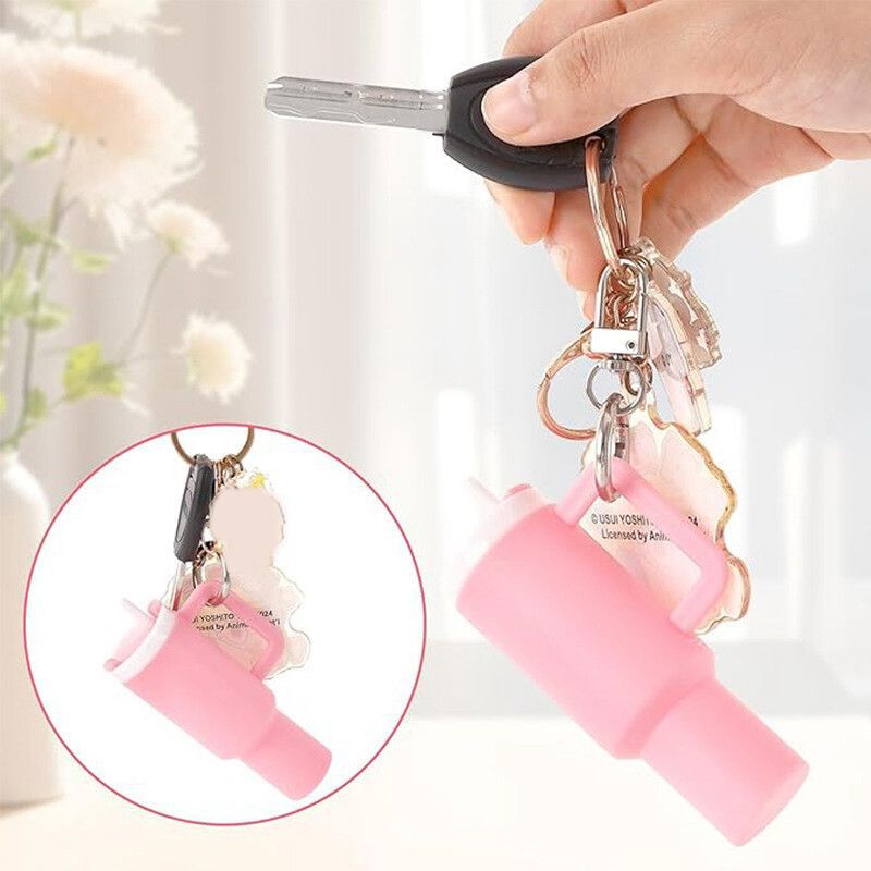 Mini Stanley Style Tumbler Keychain with Mini Storage