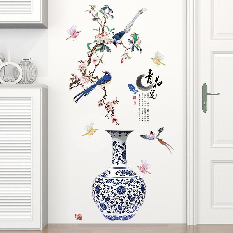 3D Flower Vase Wall Sticker – Elegant Removable Home Decor