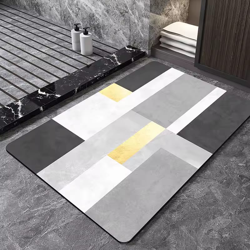 Rectangle Bath Mat – Super Absorbent & Non-Slip Water Absorbent Floor Carpet