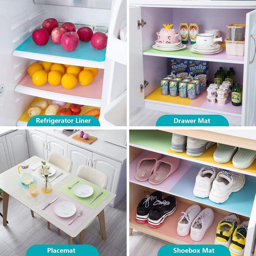 Non Stick Anti Bacterial Oil Proof Drawer Mat Roll For Shelves Cupboard Wardrobe Kitchen Cabinet Fridge and Dining Table