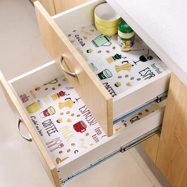 Waterproof Anti Slip Sheets For Shelves Cupboard Wardrobe Kitchen Cabinet Fridge and Dining Table