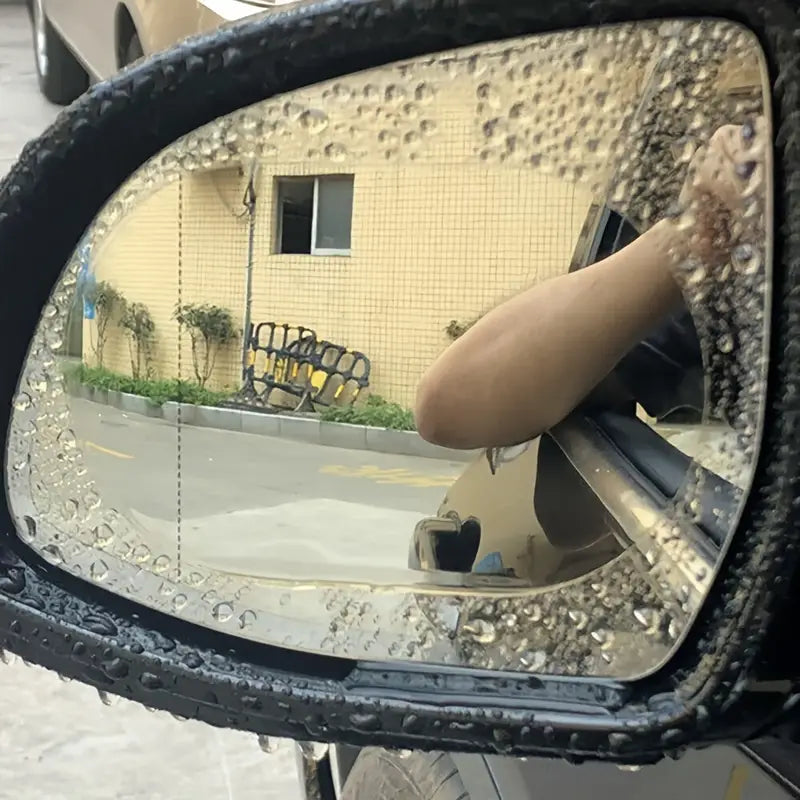 (Pack of 4) Water And Rain Proof Antilog Film For Car Mirror