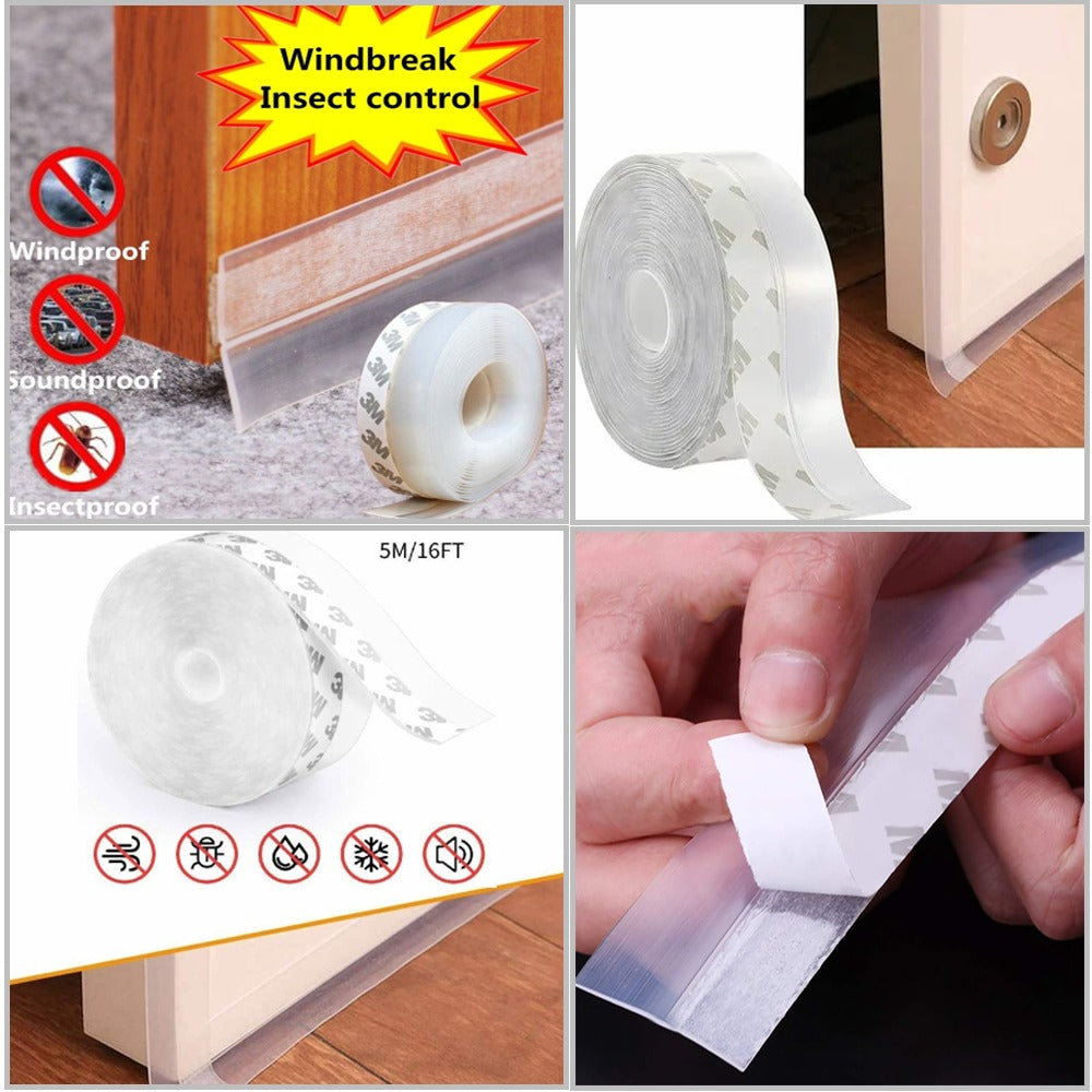 5 Meter Door Sealing Strips for Seal Sound Proof, Insect, Dust & Water Stopper for Bathroom Door Window Tape Bottom Door Gap Filler