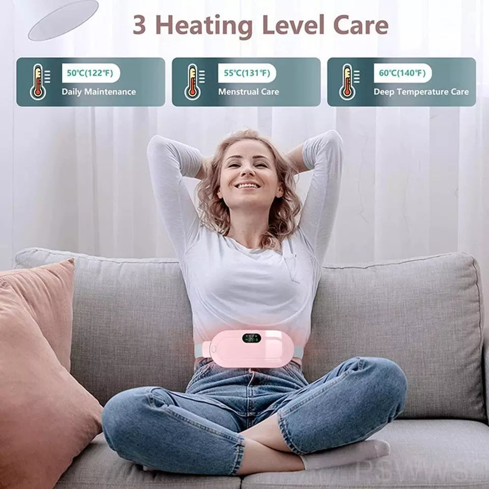 Portable Menstrual Heating Pad with 3 Heat Levels & 3 Vibration Massage Modes